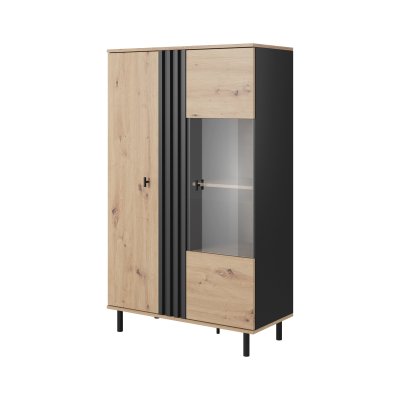 Madi Wohnzimmermöbel-Set mit Vitrine  artisan + anthrazit