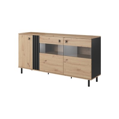 Madi Wohnzimmermöbel-Set mit Vitrine  artisan + anthrazit