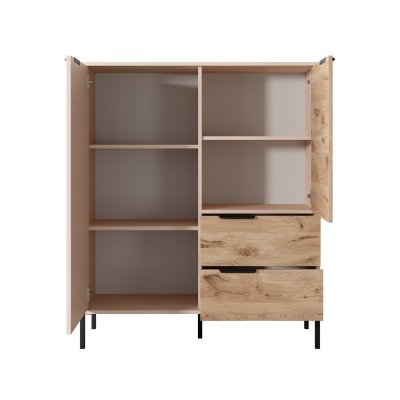 Rast Artisan Eiche + Schwarz Loft-Stil Wohnzimmer-Möbel-Set