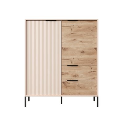 Rast Artisan Eiche + Schwarz Loft-Stil Wohnzimmer-Möbel-Set