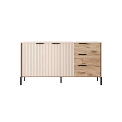 Rast Artisan Eiche + Schwarz Loft-Stil Wohnzimmer-Möbel-Set