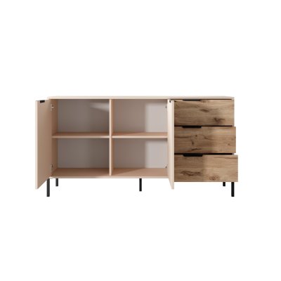 Rast Artisan Eiche + Schwarz Loft-Stil Wohnzimmer-Möbel-Set