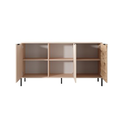 Rast Artisan Eiche + Schwarz Loft-Stil Wohnzimmer-Möbel-Set