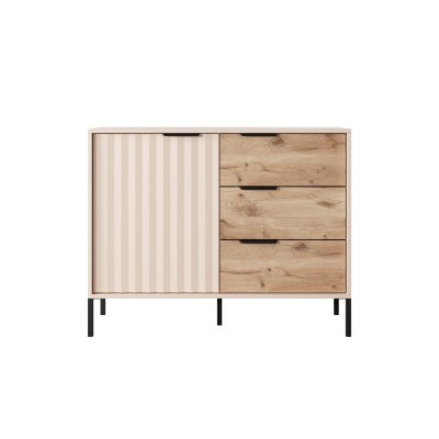 Rast Artisan Eiche + Schwarz Loft-Stil Wohnzimmer-Möbel-Set