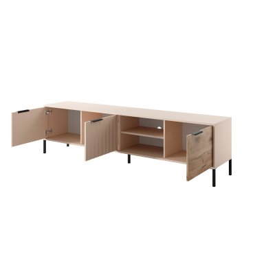 Rast Artisan Eiche + Schwarz Loft-Stil Wohnzimmer-Möbel-Set