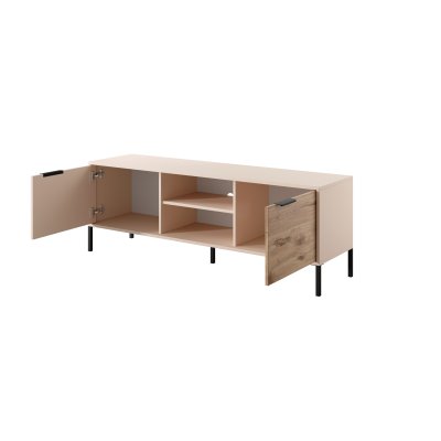 Rast Artisan Eiche + Schwarz Loft-Stil Wohnzimmer-Möbel-Set