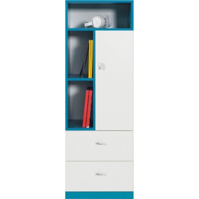 Mobi Bücherregal Jugendzimmer Regale + Schubladen gelb/blau