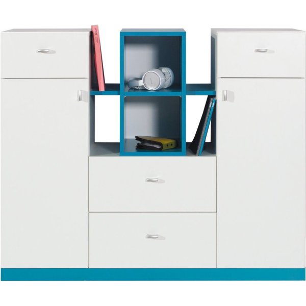 Mobi Moderne Jugendkommode Regale gelb/blau