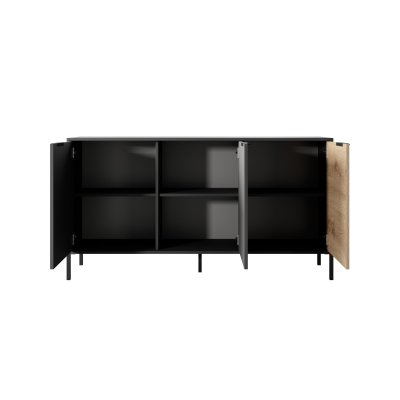Rast Artisan Eiche + Schwarz Loft-Stil Wohnzimmer-Möbel-Set