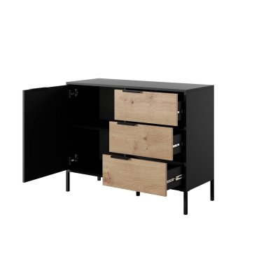 Rast Artisan Eiche + Schwarz Loft-Stil Wohnzimmer-Möbel-Set