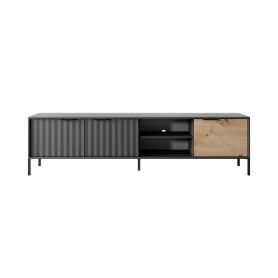 Rast Artisan Eiche + Schwarz Loft-Stil Wohnzimmer-Möbel-Set