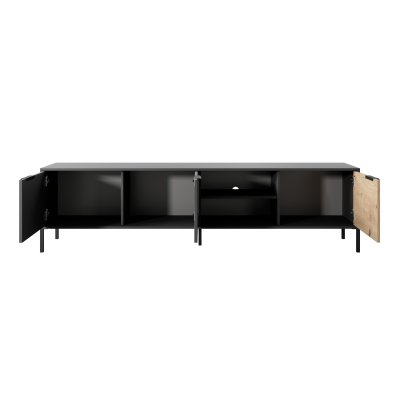 Rast Artisan Eiche + Schwarz Loft-Stil Wohnzimmer-Möbel-Set