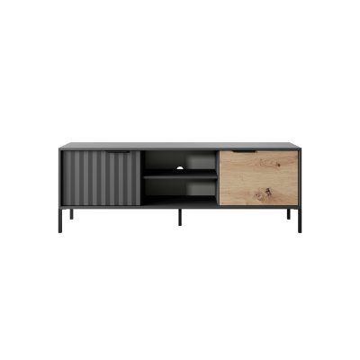 Rast Artisan Eiche + Schwarz Loft-Stil Wohnzimmer-Möbel-Set