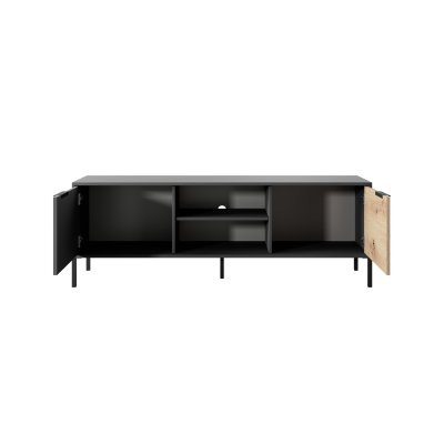 Rast Artisan Eiche + Schwarz Loft-Stil Wohnzimmer-Möbel-Set