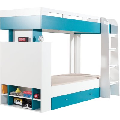 Mobi funktionelles Kinderhochbett mit Regalen