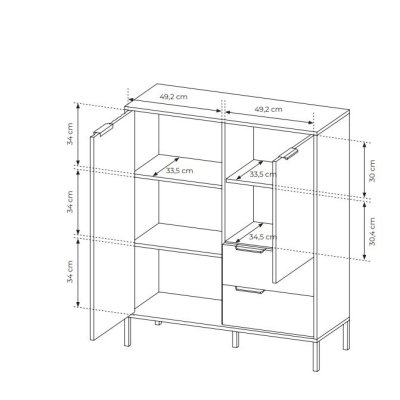 Rast Artisan Eiche + Schwarz Loft-Stil Wohnzimmer-Möbel-Set