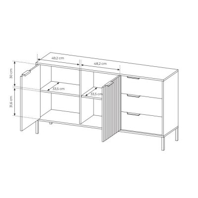 Rast Artisan Eiche + Schwarz Loft-Stil Wohnzimmer-Möbel-Set
