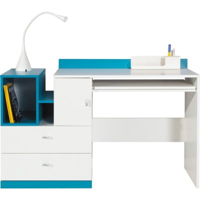 Mobi Jugendmöbel-Set Schreibtisch Kleiderschrank Kommode gelb/blau