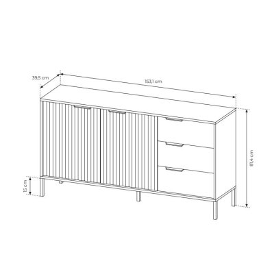 Rast Artisan Eiche + Schwarz Loft-Stil Wohnzimmer-Möbel-Set