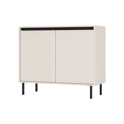 Kaja moderne Kommode 2T mit Regalen Sand beige ideal für das Wohnzimmer