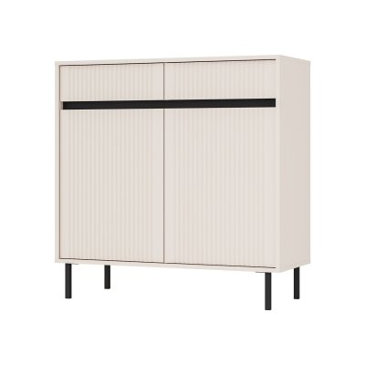 Kaja moderne Kommode 2T 2 Schubladen mit Regalen Sand beige ideal für das Wohnzimmer