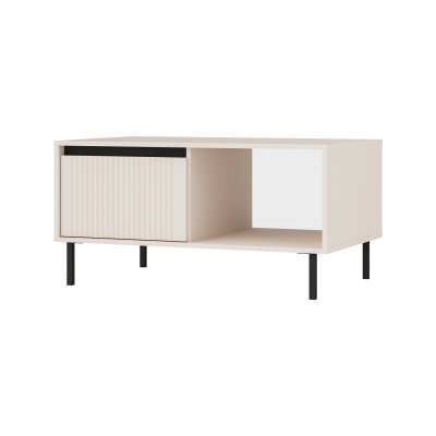 Kaja Couchtisch 100 cm mit 2 Schubladen | Sandbeige