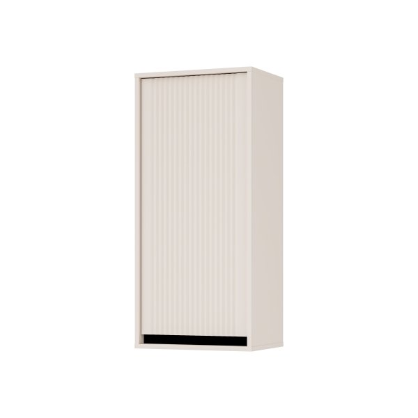 Kaja Hängevitrine beige mit Einlegeböden und gefräster Front ideal für das Wohnzimmer