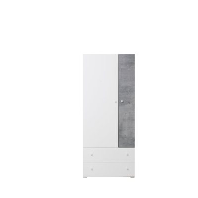 Pluto Kleiderschrank 80x190 cm mit Schubladen | Jugendzimmer
