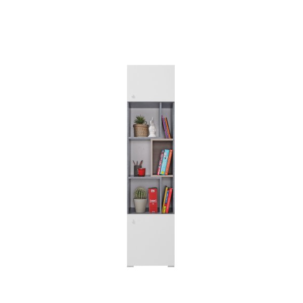 Pluto Bücherschrank 190 cm mit Regalen und Türen für Kinder- und Jugendzimmer