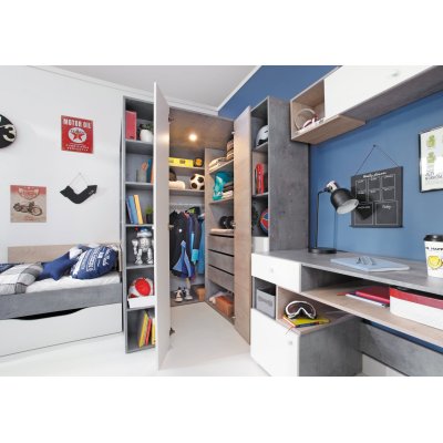 Pluto Jugendzimmer Möbelset | Kinderzimmer mit Bett & Schrank