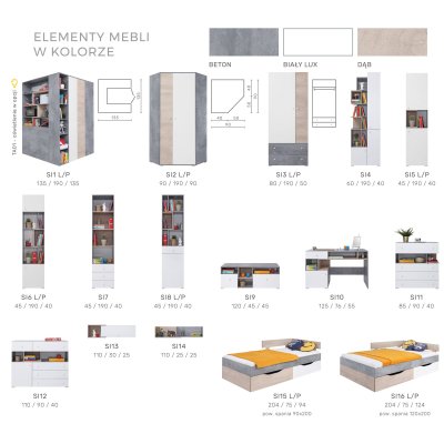 Pluto Kinderzimmermöbel-Set Jugendzimmer