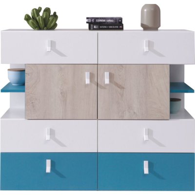 Lopi Möbelset geräumiger Kleiderschrank funktionaler Schreibtisch und Kommode Jugendzimmer Kinderzimmer Lieferung