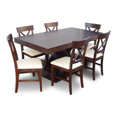 Esszimmer Set mit 6 Stühlen & ausziehbarem Tisch | Buchenholz  Meta-Be