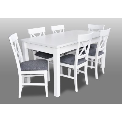 Esszimmer Set mit 6 Stühlen & ausziehbarem Tisch | Buchenholz