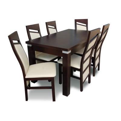 Esszimmer Set mit 6 Stühlen & ausziehbarem Tisch | Buchenholz