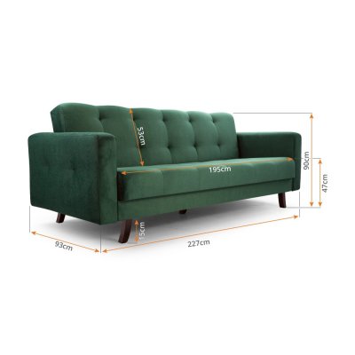 Schlafsofa LIZBONA 227 cm mit Bettkasten | Modern