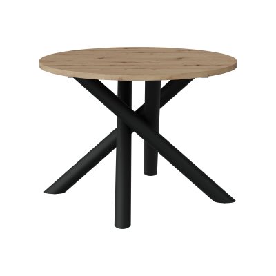 OLO Esstisch Ø110 cm – Eiche Artisan, Metallbeine & 28 mm