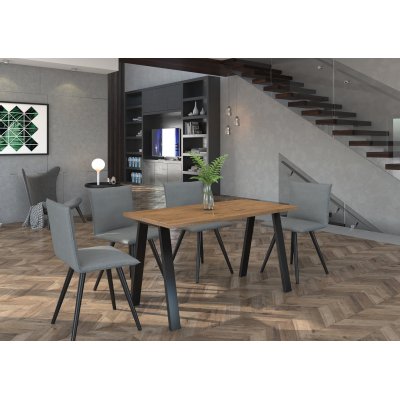 Esstisch GLAS 185x90 cm mit Metallbeinen | 3 Farben