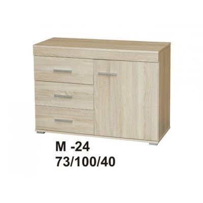 Marino 100 cm Kommode Eiche Sonoma 3 Schubladen 1 Tür