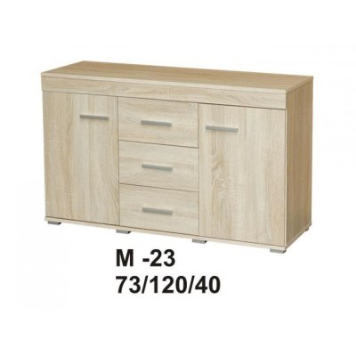 Marino Geräumige Kommode 120 cm mit Schubladen und Einlegeböden Eiche Sonoma