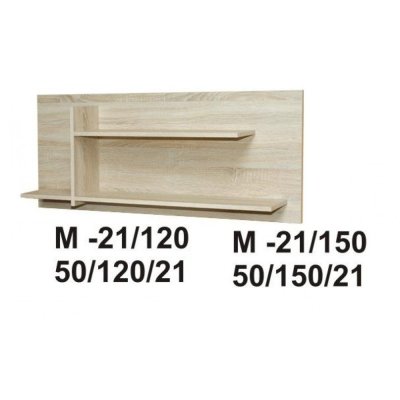 Marino Hängendes Regal 150 cm Eiche sonoma für Bücher für Wohnzimmer
