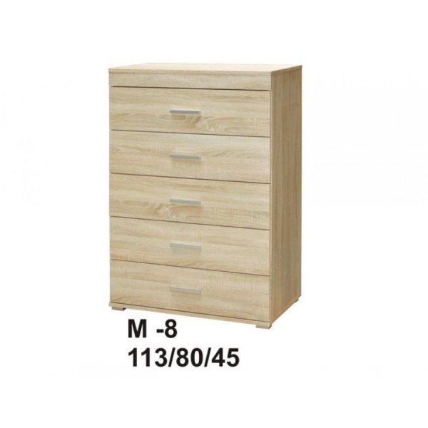 Marino Kommode 5 Schubladen Eiche sonoma 80 cm