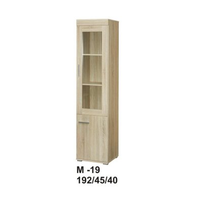 Marino Wohnzimmermöbel Set Eiche Sonoma | Modernes Möbelset mit Vitrin