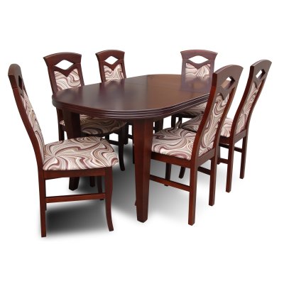 Esszimmer Set mit 6 Stühlen & ausziehbarem Esstisch | Buchenholz