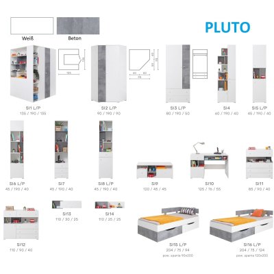 Pluto Jugendbuchregal 190 cm | Bücherregal Kinderzimmer