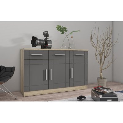 PARIS Wohnwand 340 cm | Wohnzimmermöbel Set mit Vitrine & TV-Schrank