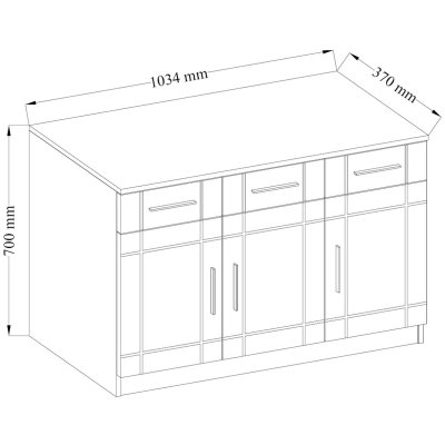 PARIS Wohnwand 340 cm | Wohnzimmermöbel Set mit Vitrine & TV-Schrank