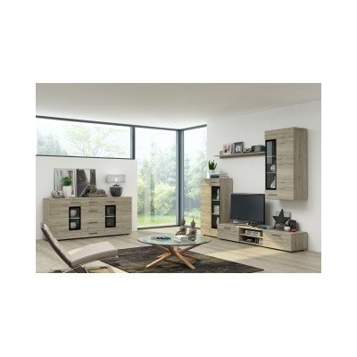 Tango Kommode 169 cm Sonoma Weiß Wohnzimmermöbel