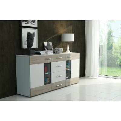 Tango Kommode 169 cm Sonoma Weiß Wohnzimmermöbel