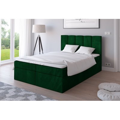 Tola Kontinentalbett/Boxspringbett mit Bettzeug mit Bettkasten grün für Schlafzimmer